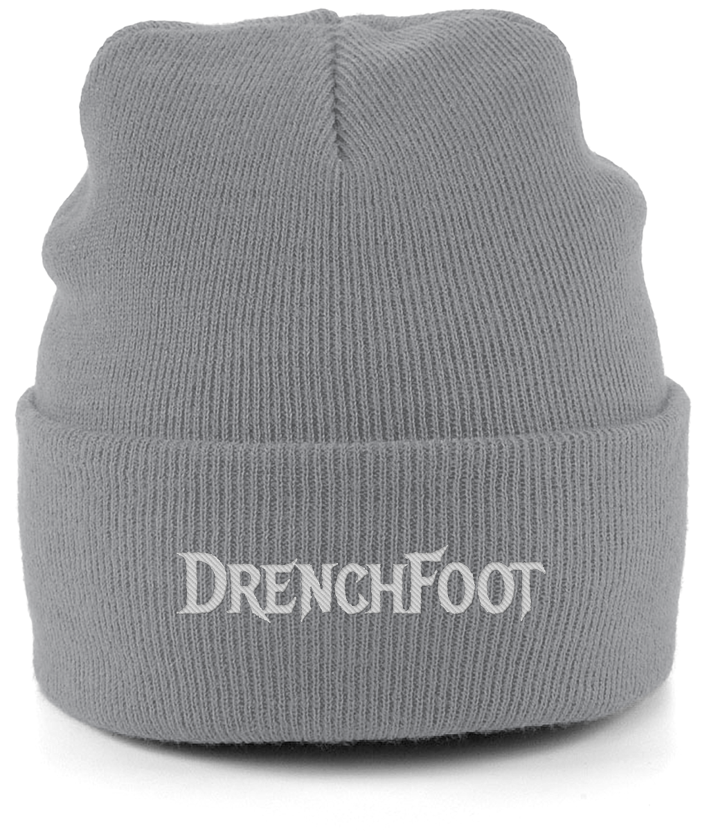 Cuffed Beanie DrenchFoot Logo (white)